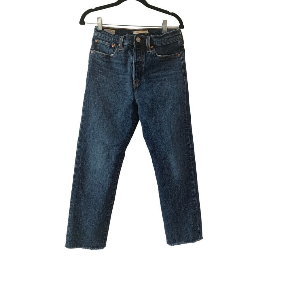 Levi's Wedgie Straight Button Fly Raw Hem Waterless Jean Women's Size 28